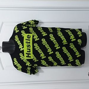 Hustle Neon Green & Black Tee